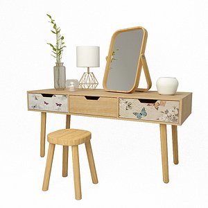 3D candles table mirror chair