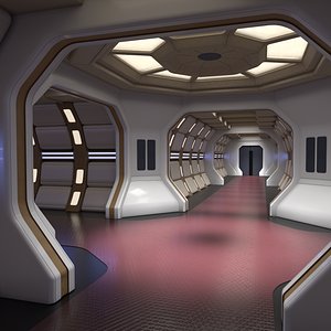 SciFi corridor set 3D