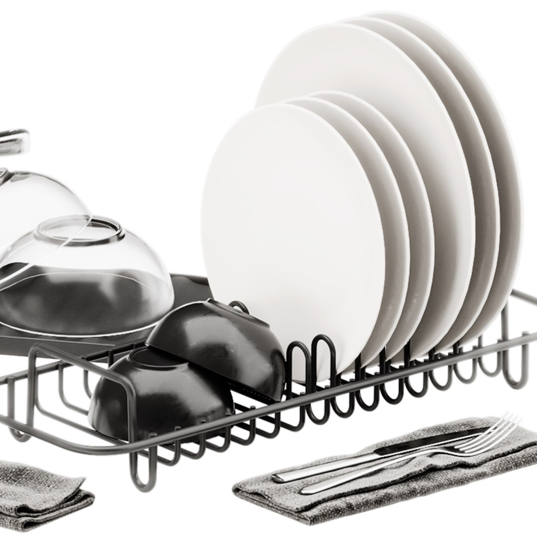 LILLHAVET Multifunctional dish rack, anthracite - Inspire Uplift