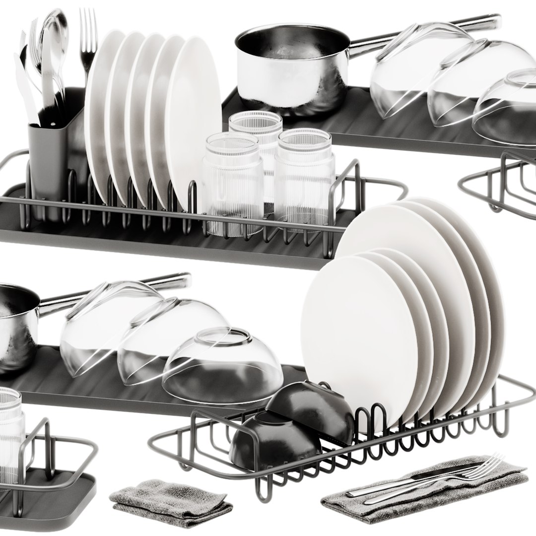 LILLHAVET Multifunctional dish rack, anthracite - Inspire Uplift