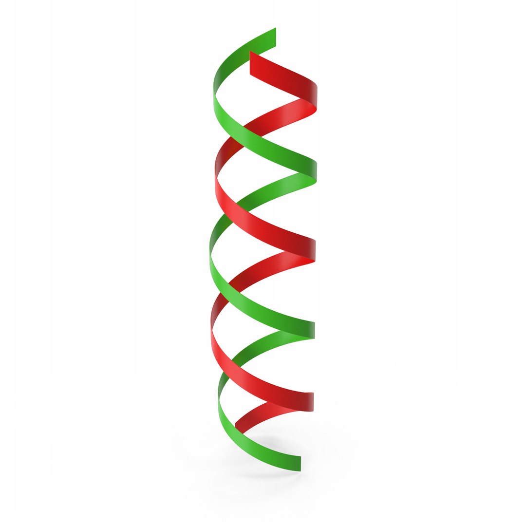 3D Curly Ribbons Red Green Model - TurboSquid 2145464