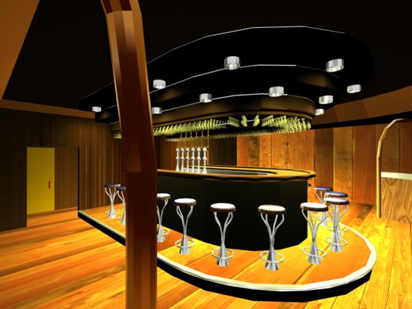 3d Model Of Bar Interior