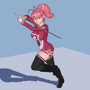 Hotaru - Anime Low-Poly Character