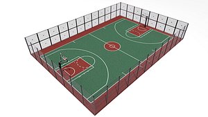 outdoor basketball court 3D model