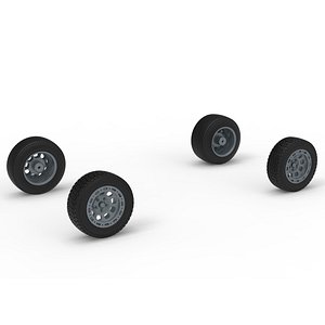Wheel set of BriSCA Formula 1 Stock Car for Dirt Version 2 Scale 1 to 25 3D model
