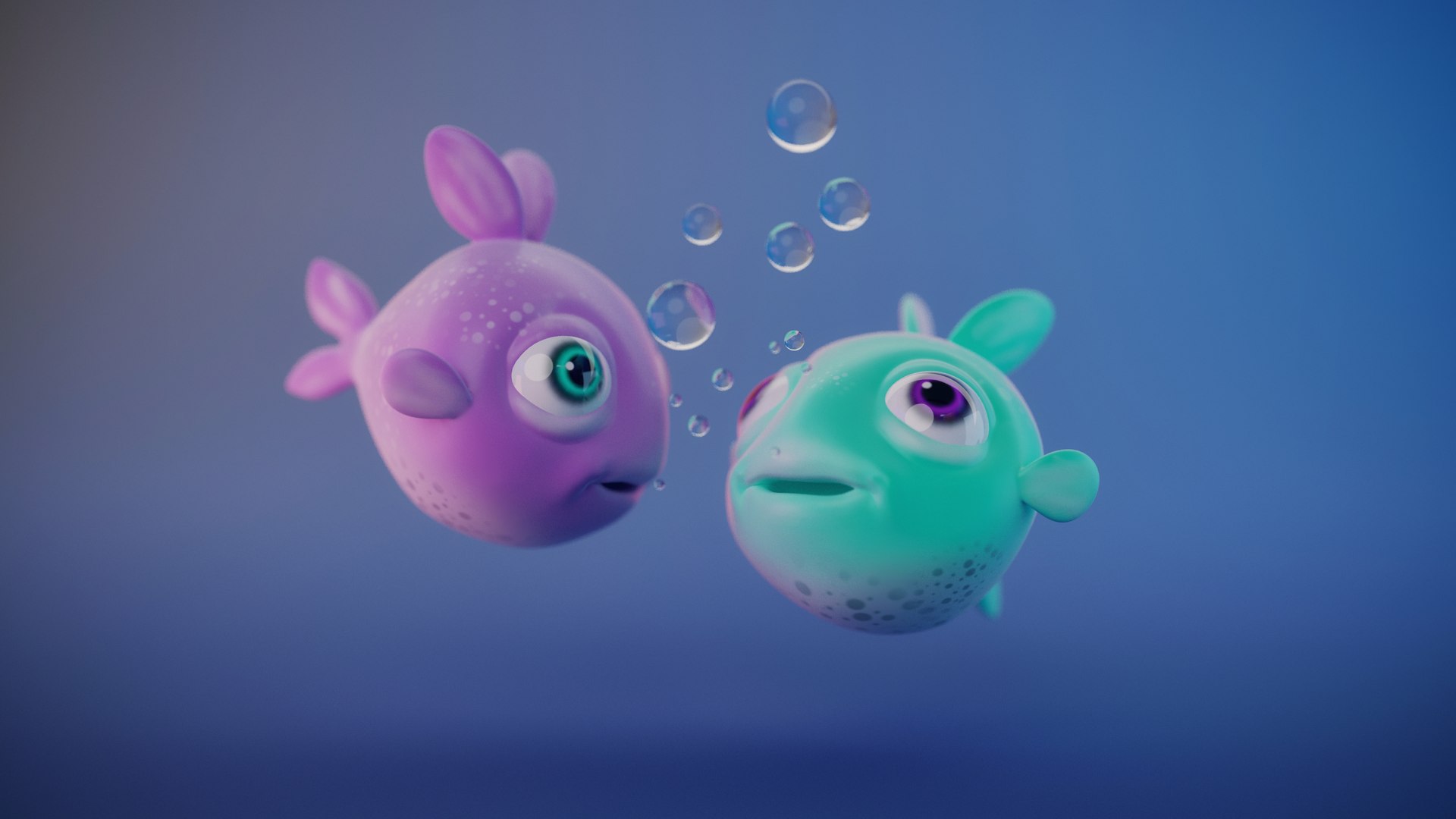 3D Cartoon Cute Fish model - TurboSquid 1884163