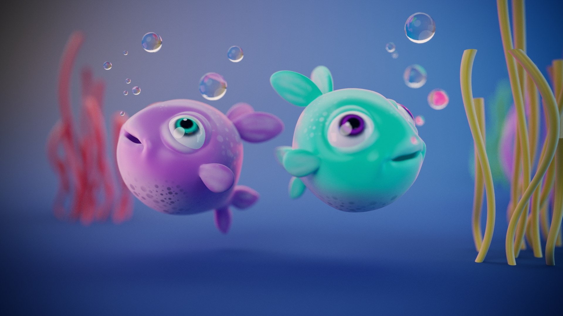 3D Cartoon Cute Fish model - TurboSquid 1884163