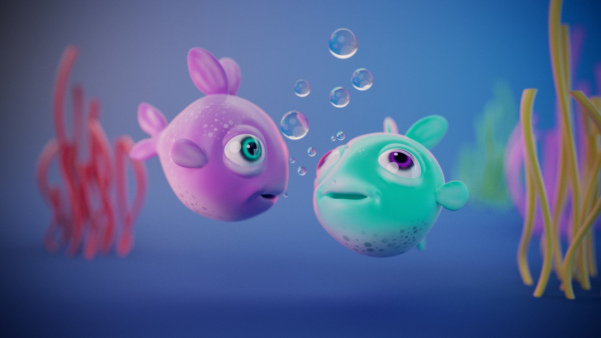 3D Cartoon Cute Fish model - TurboSquid 1884163