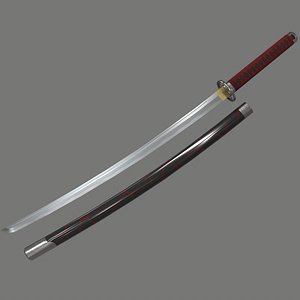 PBR Katana Japanese Sword Red Ver.1