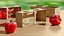 Collezione di cestini di frutta in legno