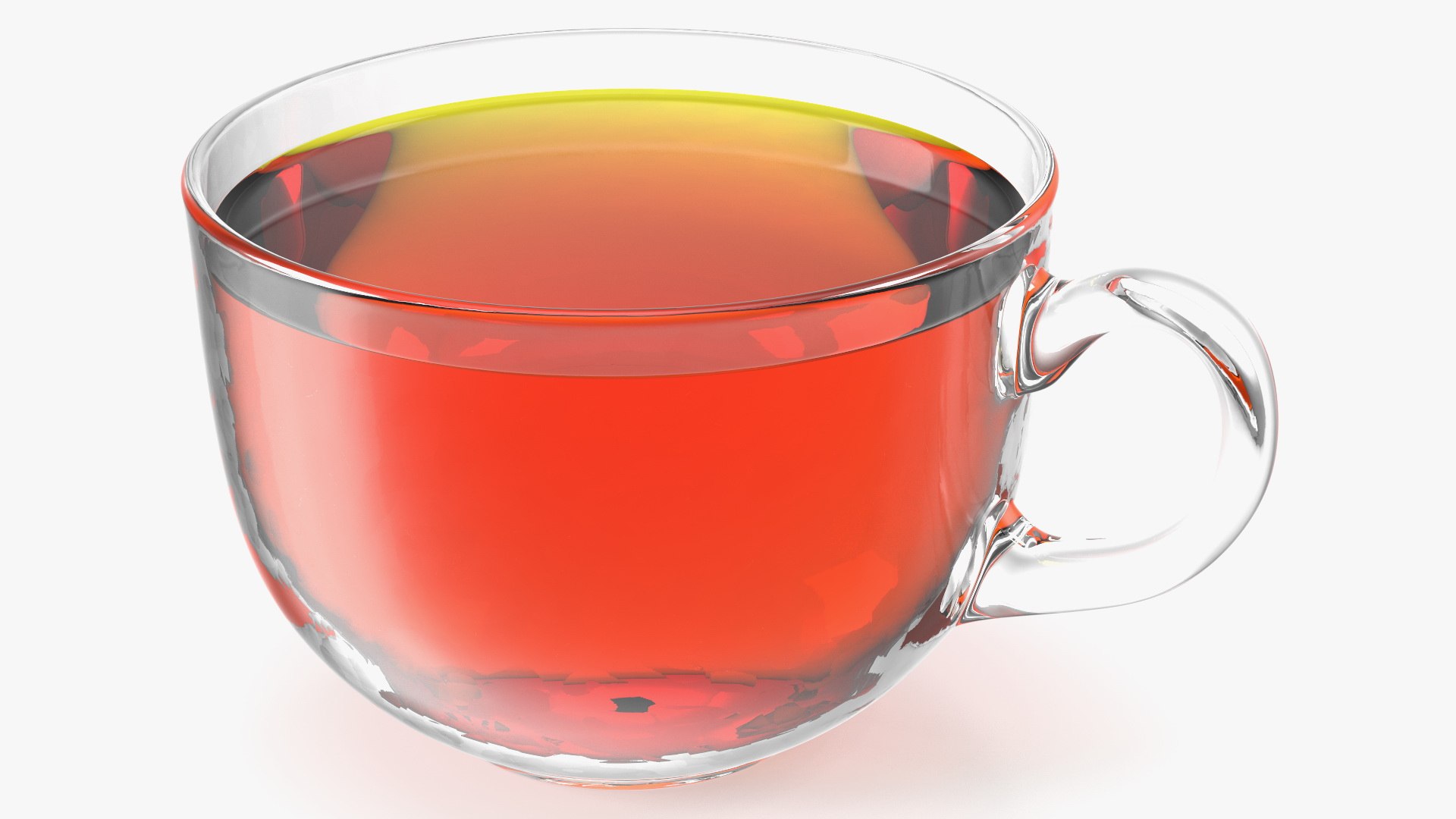 Full Glass Tea Cup 3D model preview