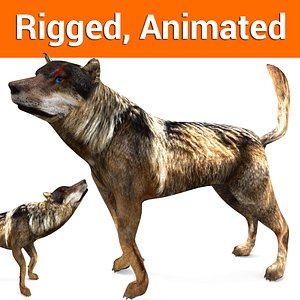 Wolf rigged  animated