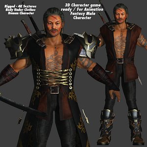 AAA 3D FANTASY MALE CHARACTER - THE JAPANESE WARRIOR or KNIGHT 01 3D model