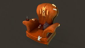 stylized leather chair 3D model