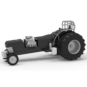Vintage Pulling tractor Version 3 Scale 1 to 25 3D