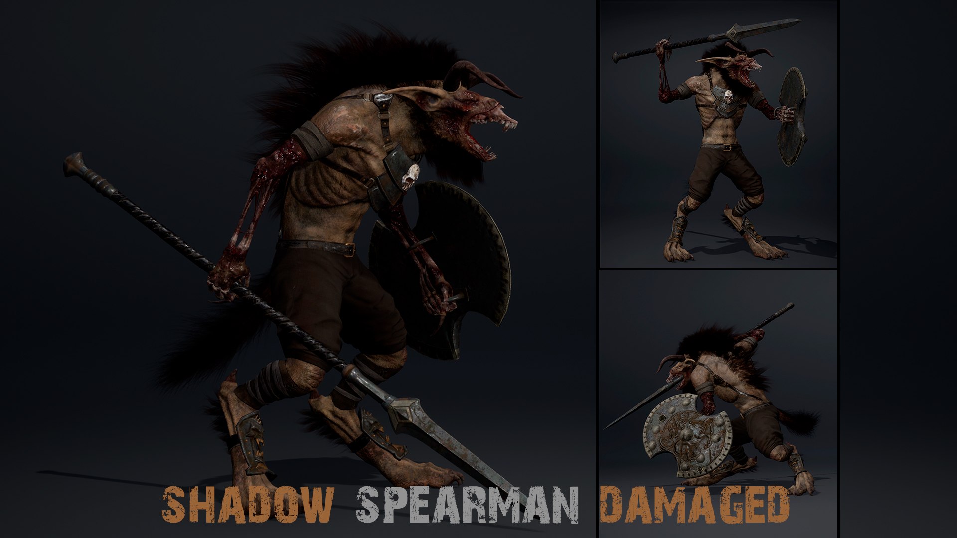 Shadow Spearman Damaged 3D Model - TurboSquid 2321087