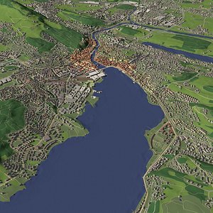 3D Lucerne Switzerland - city and urban