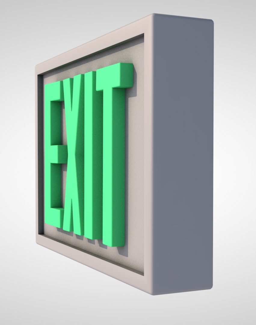 Exit Sign 3d Model - Turbosquid 1391553