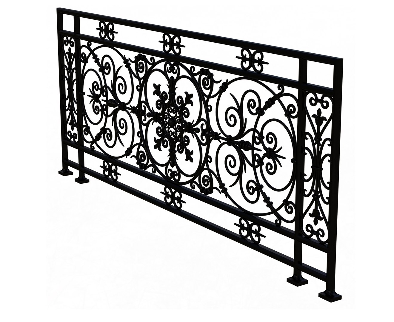 Forging Iron Forged Balcony Railing Baroque Classic 3D Model ...