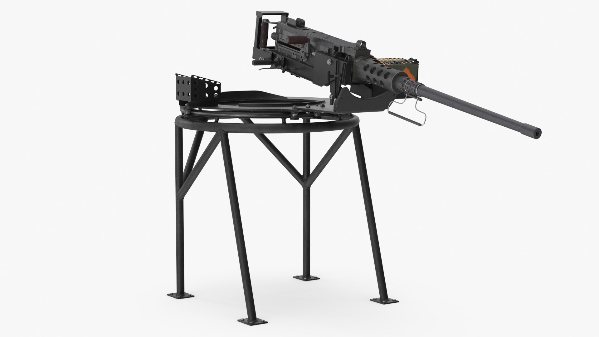 3D Pickup Mounted Heavy Machine Gun With Ring Mount Rigged For Cinema ...