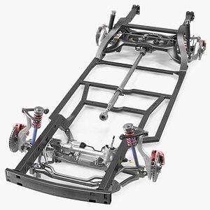 3D Vehicle Chassis with Independent Suspension System