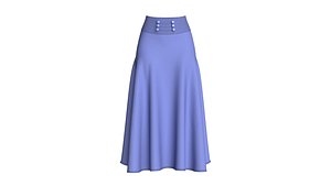Girls Slate Button Skirt model