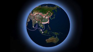 Earth  Origami  continental plate  version Poly Low