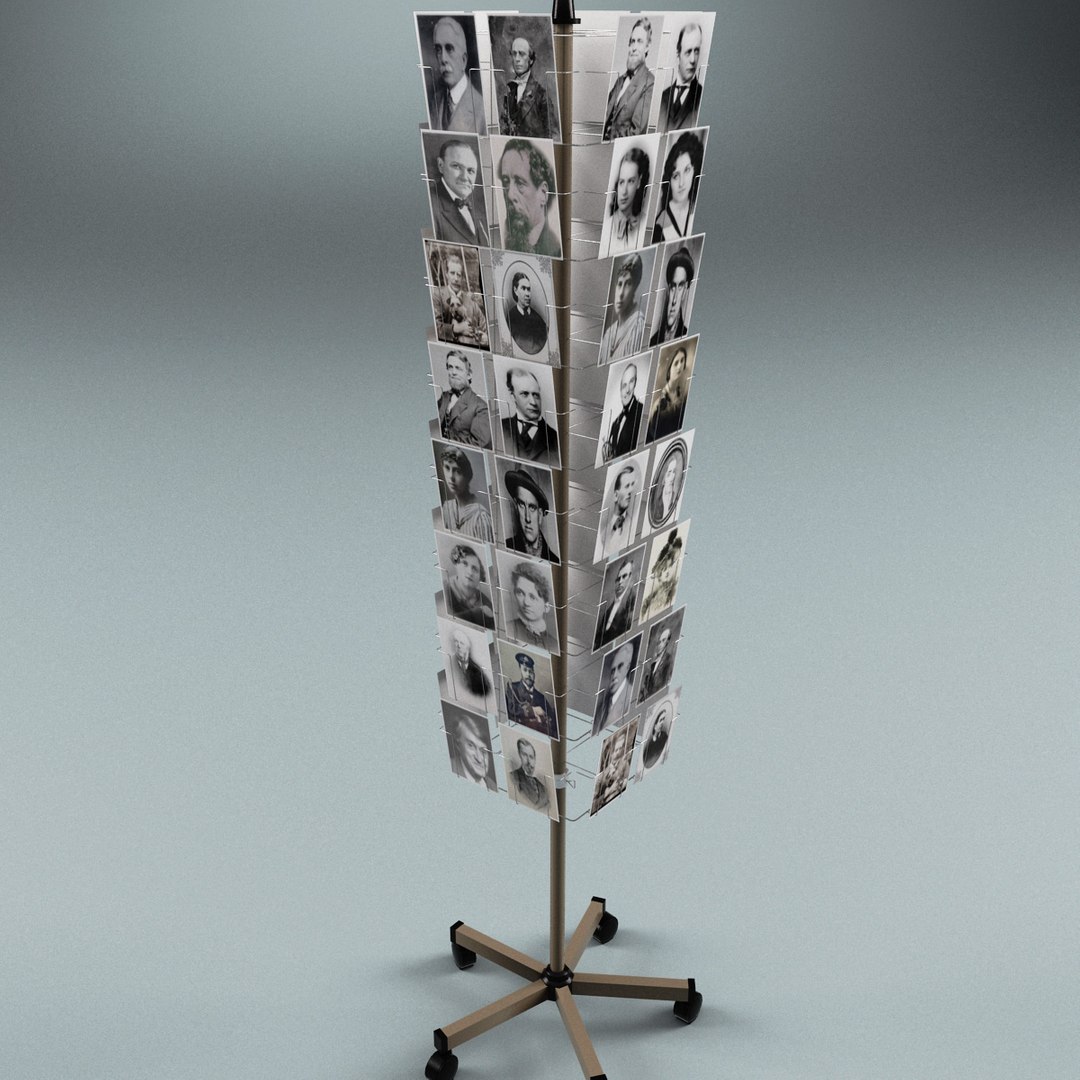 3d postcard rack v2 model