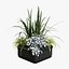 3D Outdoor Plant Pot with Realistic Flowers model