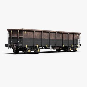 3D Railway wagon PBR model