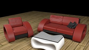 sofa couch modern 3d model