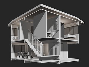 3D House in section cut 25-58