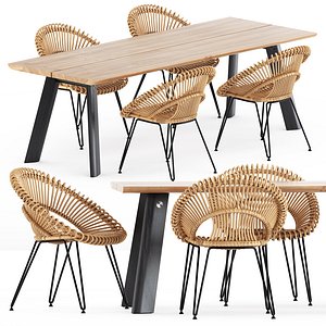 Roxy armchair and P68 Table