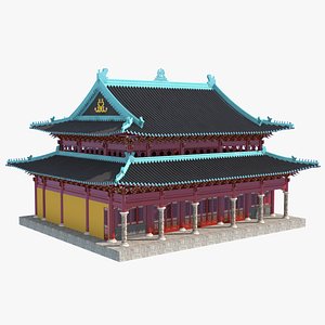 Ultra-Detailed 3D Model of the Mahavira Hall in a Chinese Han Buddhism Temple 3D model