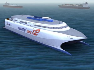 catamaran passenger car 3d model