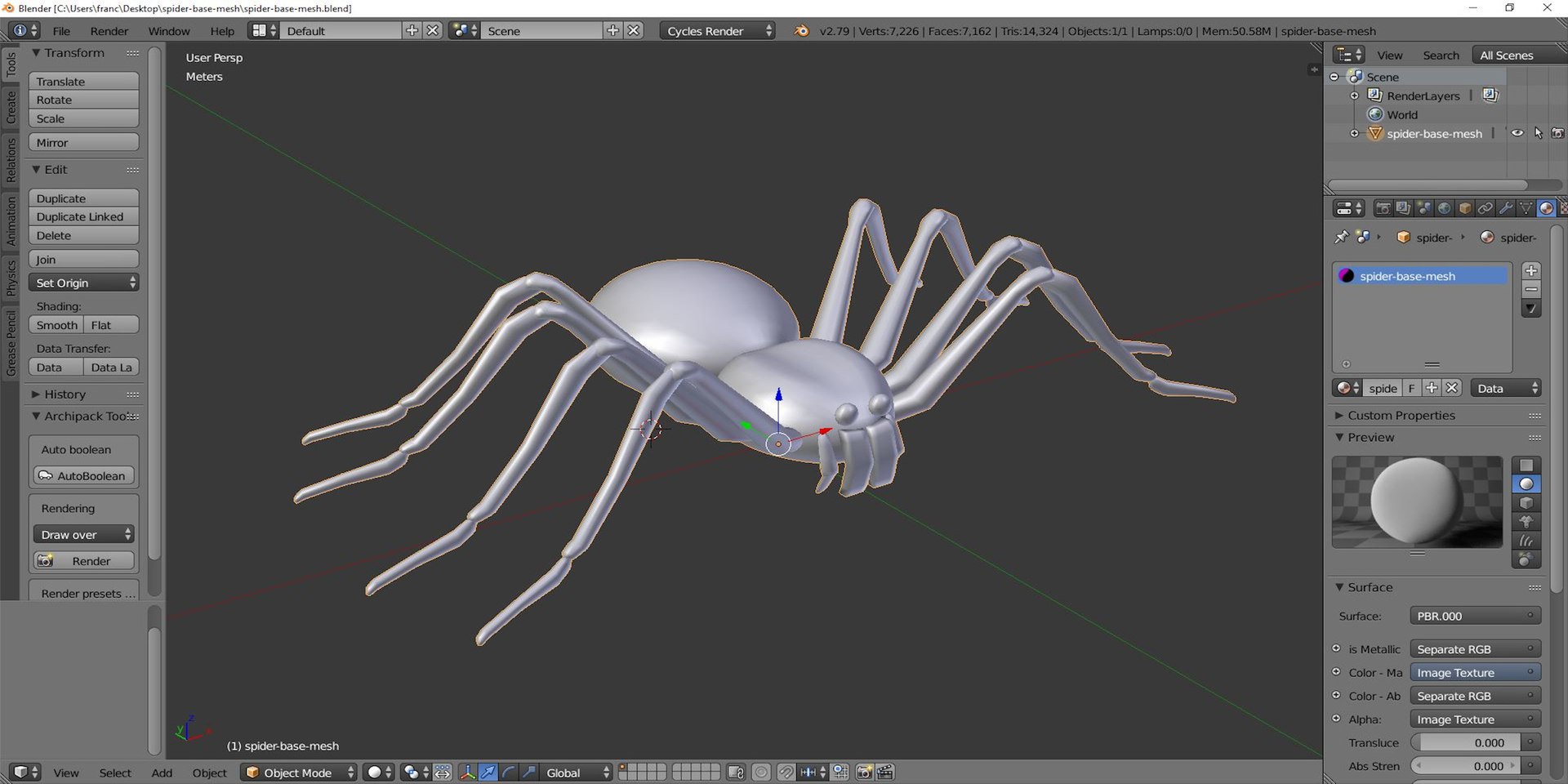 Max Spider Base Mesh