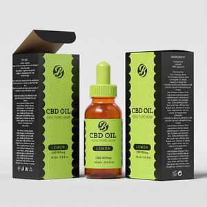 CBD Oil 100 Pure Hemp Lemon 3D model