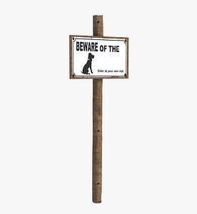 3D beware dog