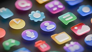 3D 25 Mobile Icons Pack