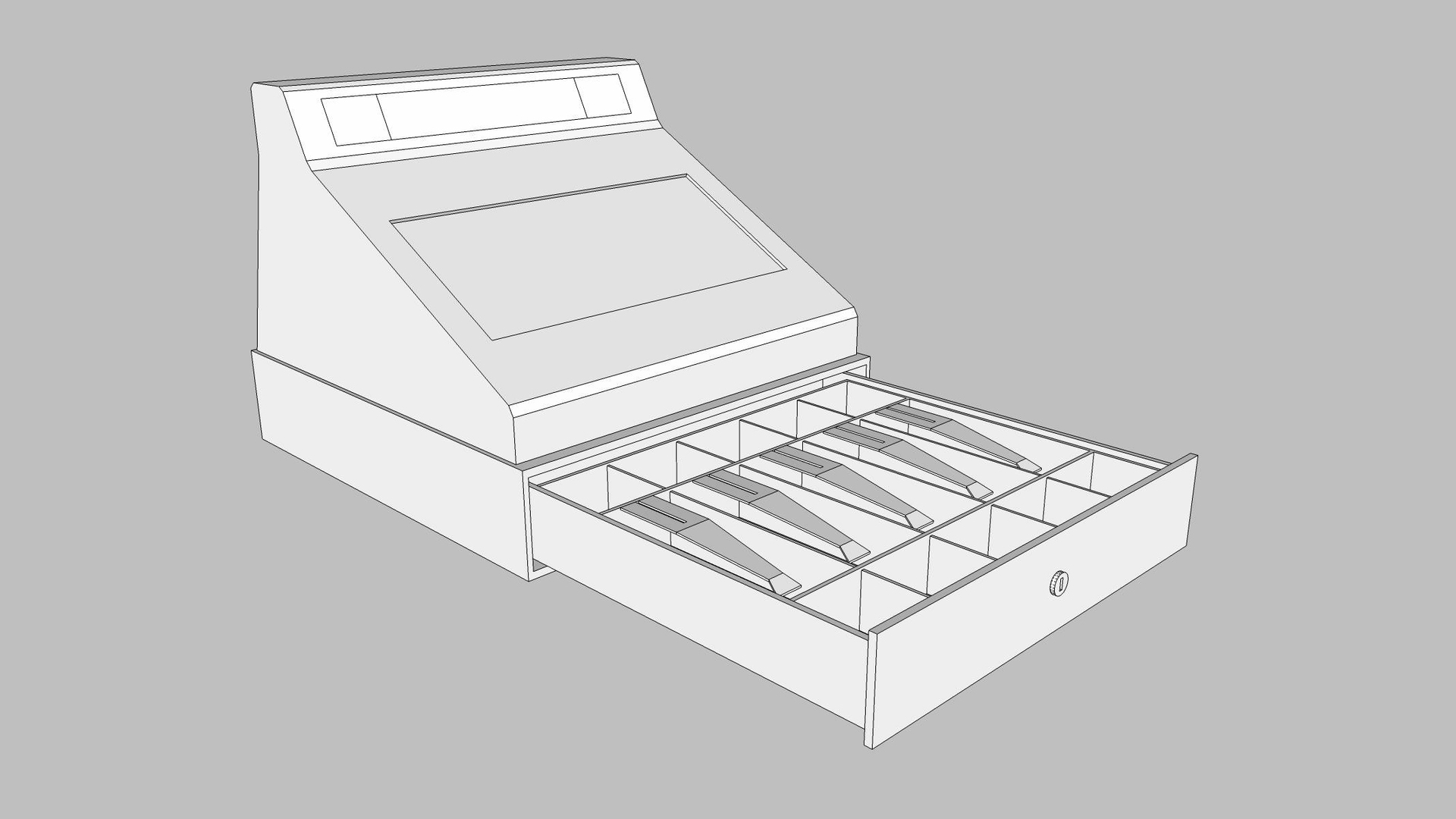 3d cash register drawer model