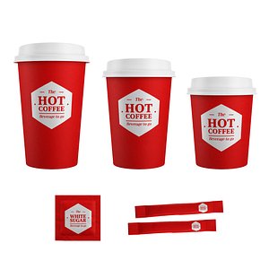 paper cup sugar 3d obj
