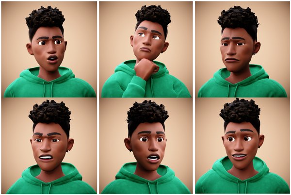 Stylized Cartoon Boy Character Rigged 3D