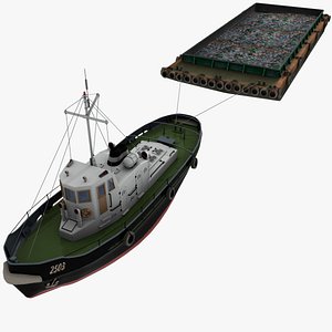 Tugboat and Barge