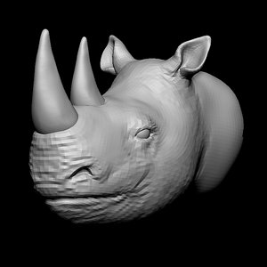 3D model rhino head base mesh