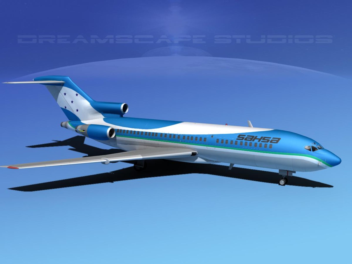 Airline Boeing 727 727-100 3d Model