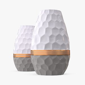 modern fashion hexagon vases 3D model
