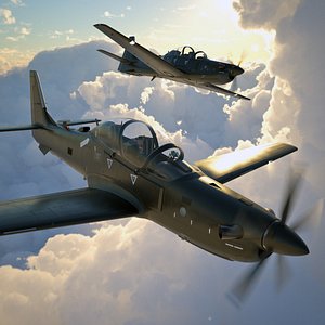 Unarmed Patrolling Turboprop Aircraft Rigged model