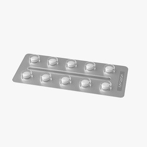 3D Blister pack with pills