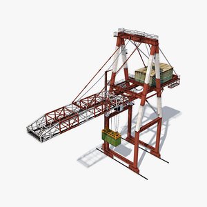 3D port container crane model