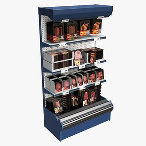 3D Store meat product shelf 02